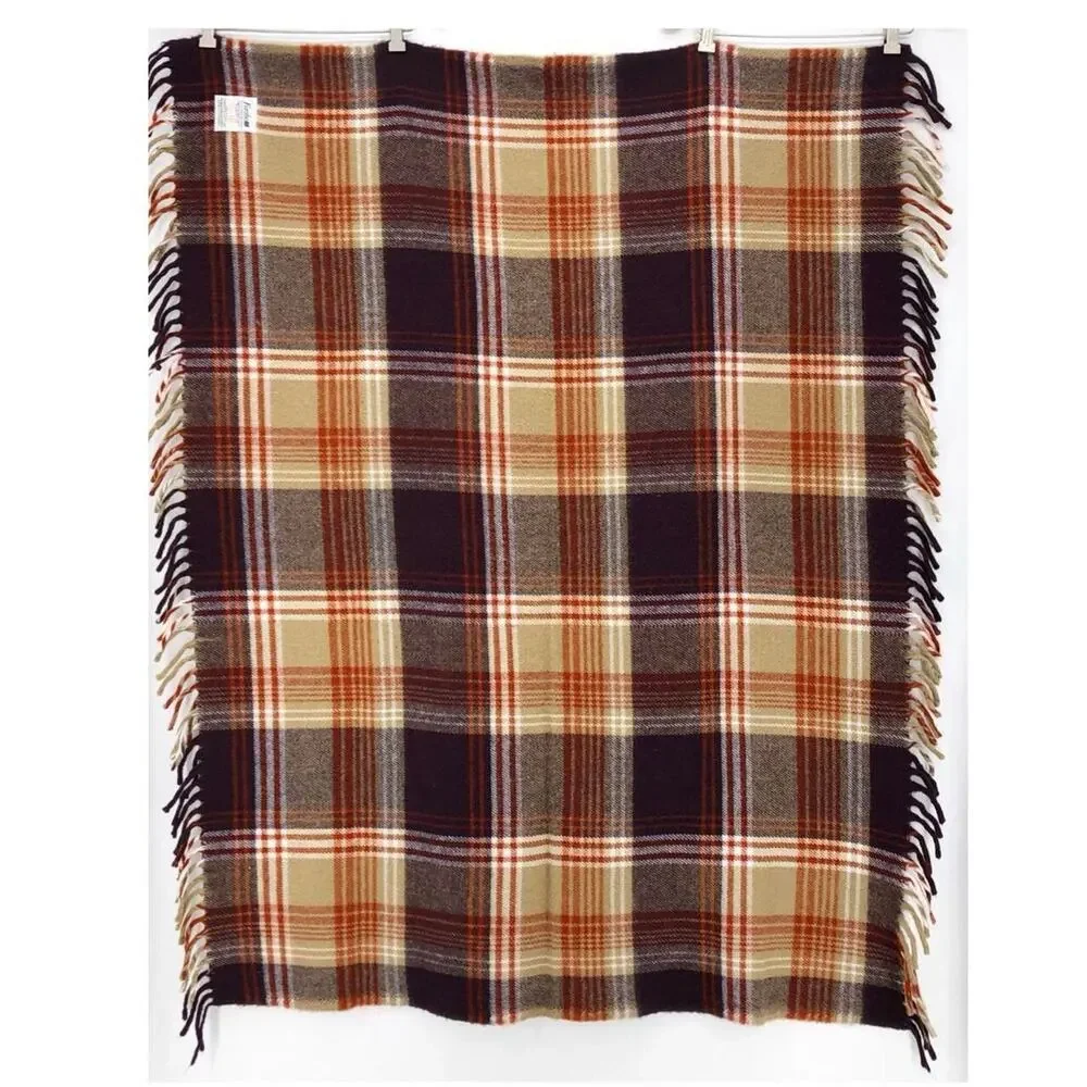 70s vintage fabio by faribault Woolen Mills Co throw blanket 1970s